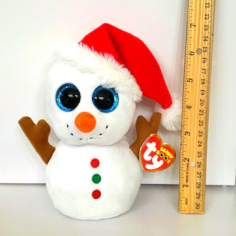 Ty Beanie Boo 7 inch white snowman Scoop